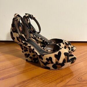 Marni Leopard Print Wedge Sandals